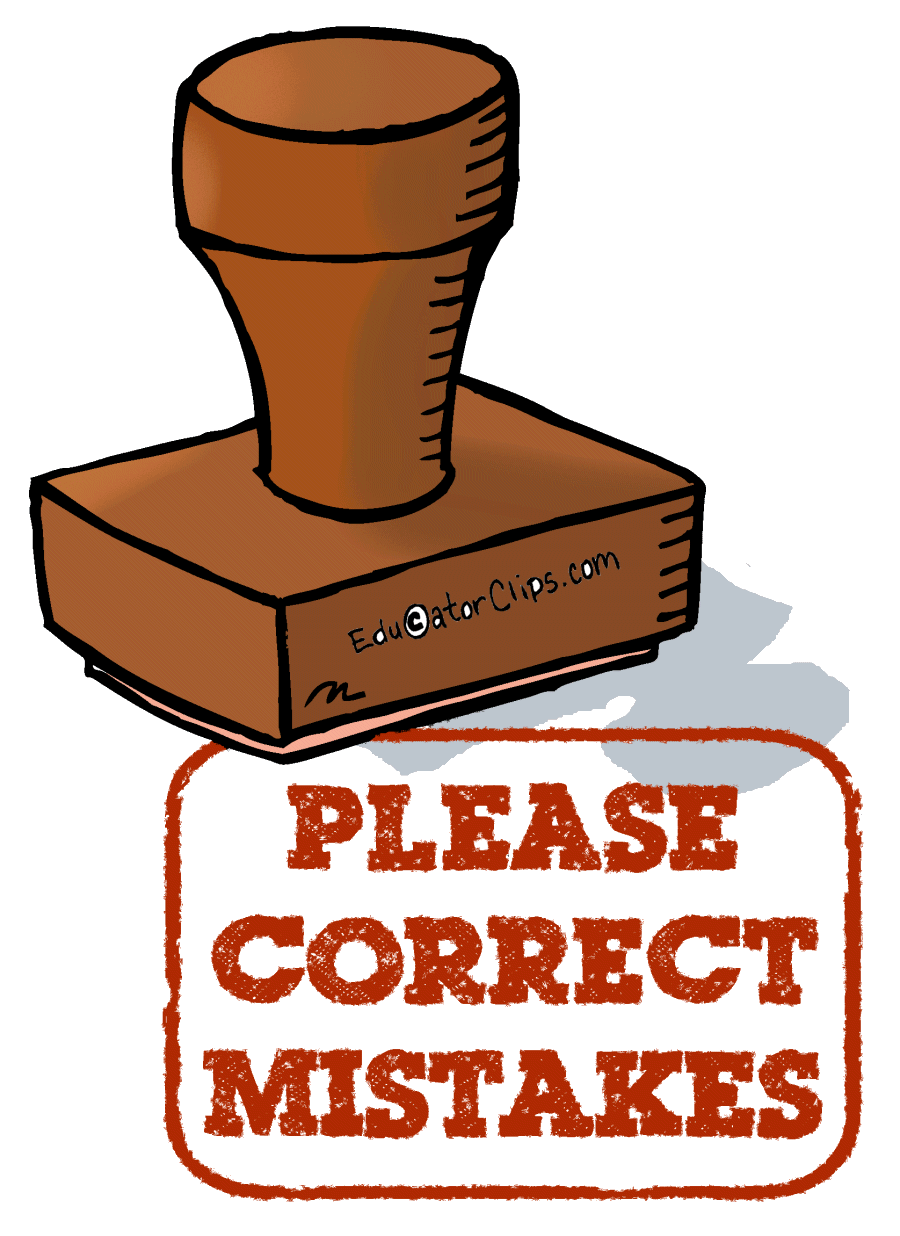 Please Correct Rubber Stamp Clip Art