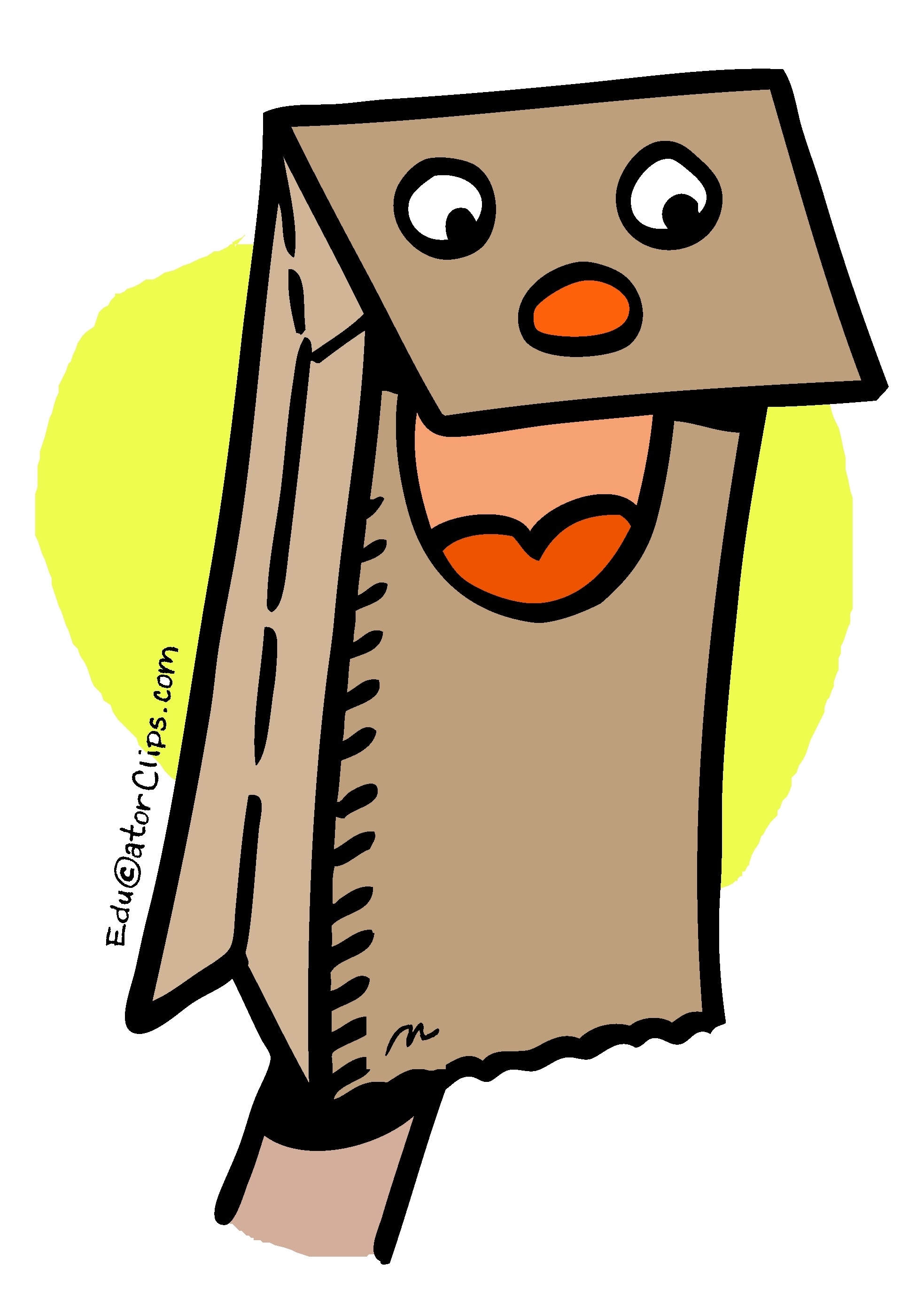 Paper Bag Puppet Clip Art by Mark A. Hicks - color version