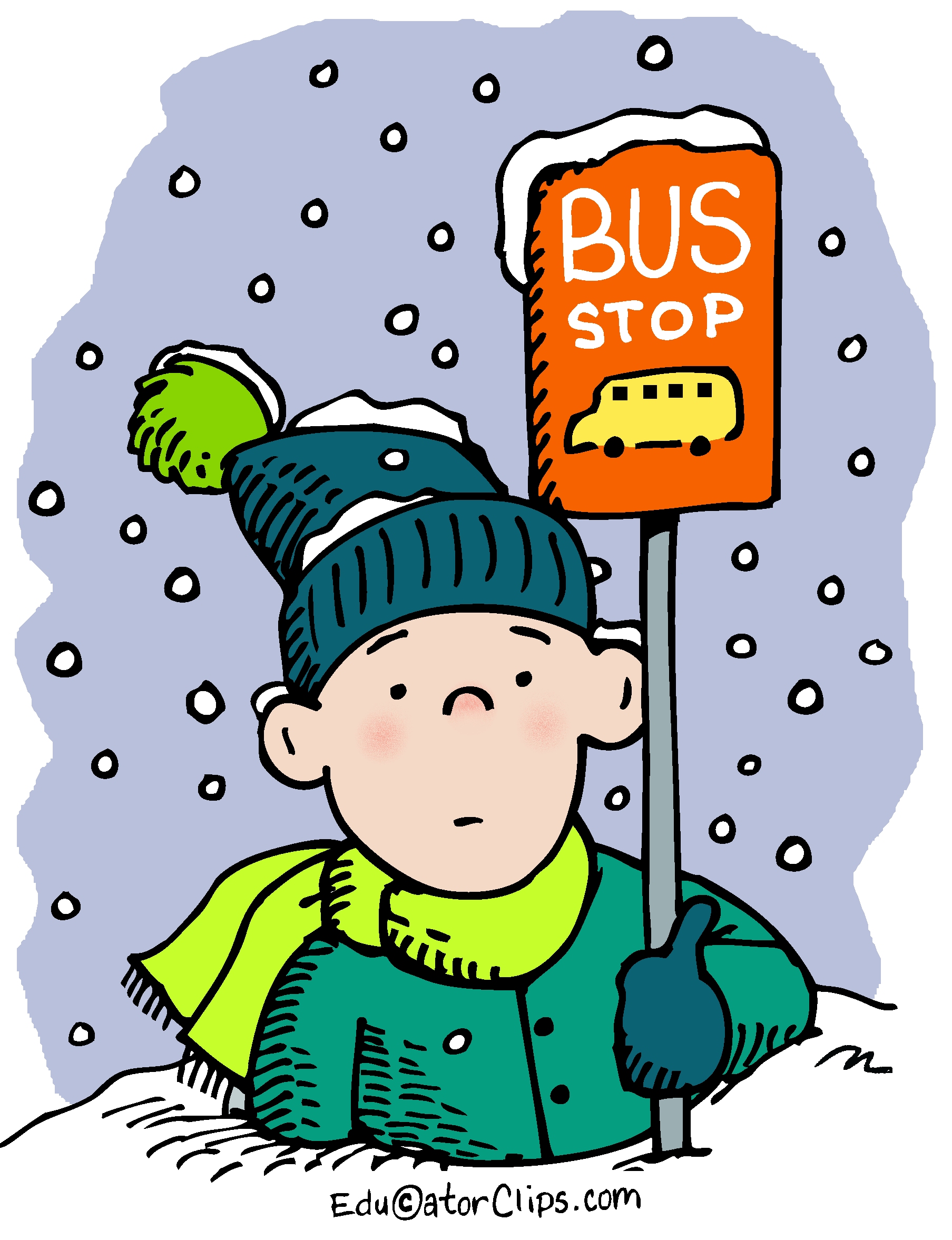 Snowy Day Clip Art, Kid stuck in snow